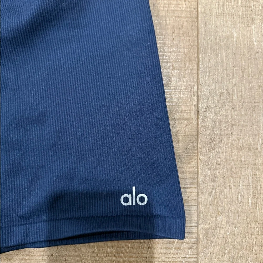 ALO Yoga Navy Blue Bike Shorts